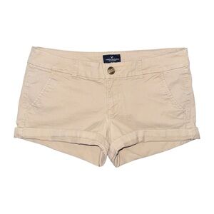 Y2K 2000s American Eagle Low Rise Mini Khaki Chino Shorts Women’s 8 Preppy